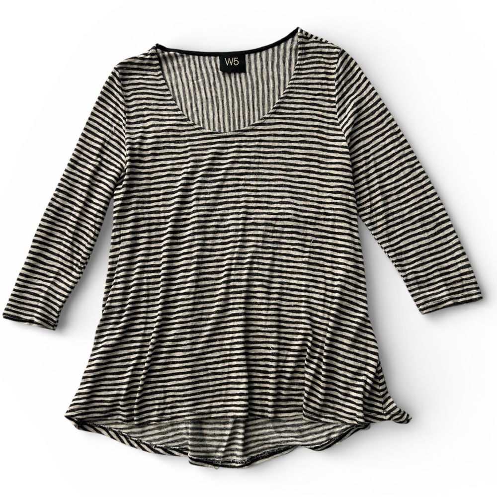 W5‎ Women’s Size XL Shirt Top Blouse 3/4 Sleeve Striped Tunic Super Soft